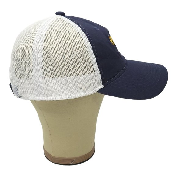 Outdoor Cap Hawkeye Mesh Strapback Cap Trucker Baseball Hat Bird Blue White - Picture 9 of 13